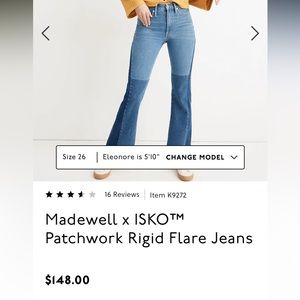 Madewell x ISKO Patchwork Rigid Flare Jeans